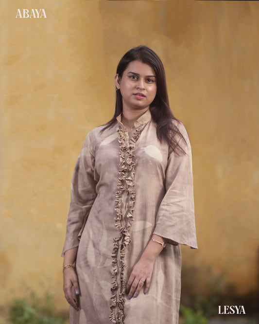 ABAYA - Eco Resists Printed Cotton Long Dress / Tunic