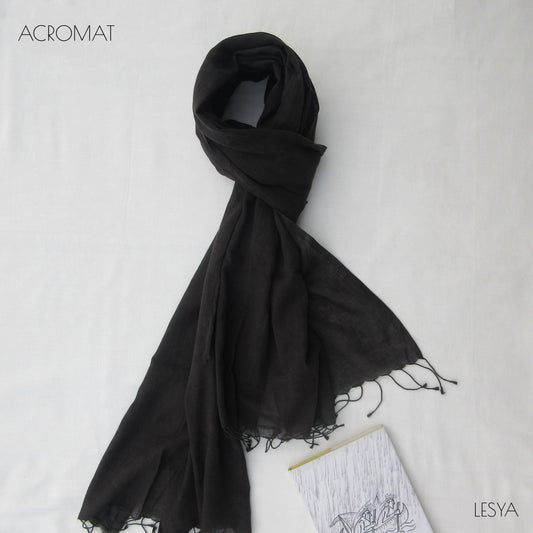ACROMAT - Black Natural Dyed Cotton Scarf