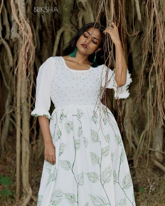 BIJABRIKSHA - Impression Printed Cotton Long Dress