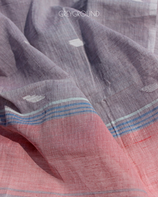 GREYGROUND - Color Stripe Jamdani Cotton Stole